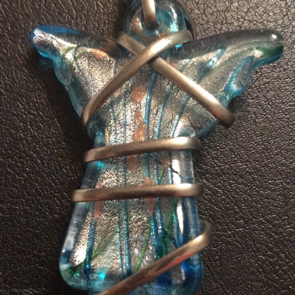 BLUE 😇 ANGEL MURANO GLASS PENDANT - Picture 2 of 4